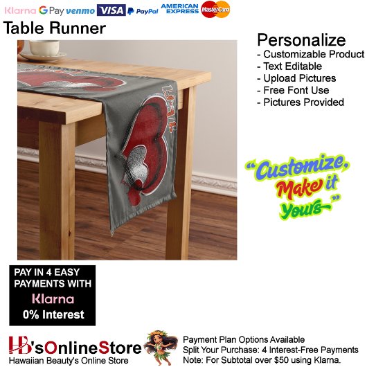 Hart Magische Houtskool Tafelloper Huishoudlinnen