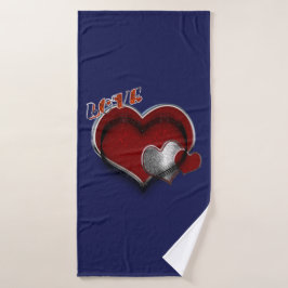 Hart Magische Marine Blauwe Badkamer Handdoek Set