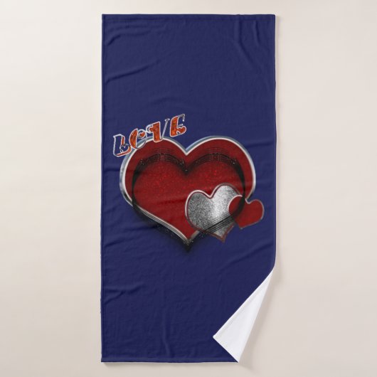 Hart Magische Marine Blauwe Badkamer Handdoek Set (Badhanddoek)