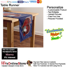 Hart Magische Marine Blauwe Tafelloper Huishoudlin