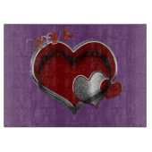 Hart Magische Paarse Glas Snijplank 38.1x27.9cm (Voorkant)