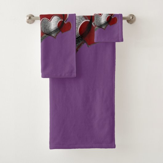 Hart Magische Paarse Handdoek Set (Insitu)