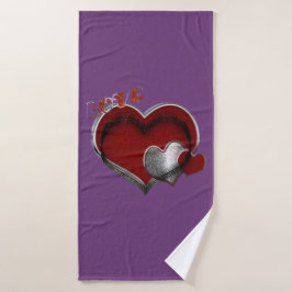 Hart Magische Paarse Handdoek Set