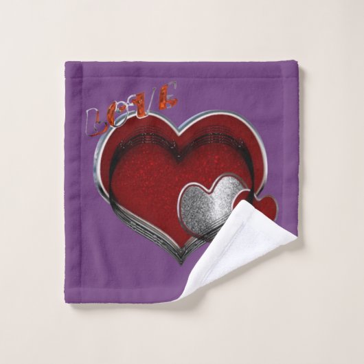 Hart Magische Paarse Handdoek Set (Wasdoekje)