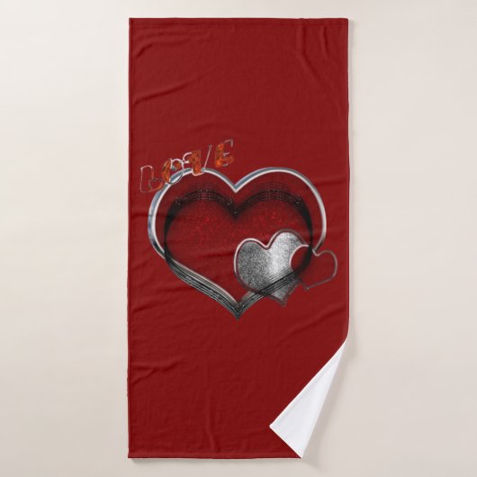 Hart Magische Rode Handdoek Set (Badhanddoek)