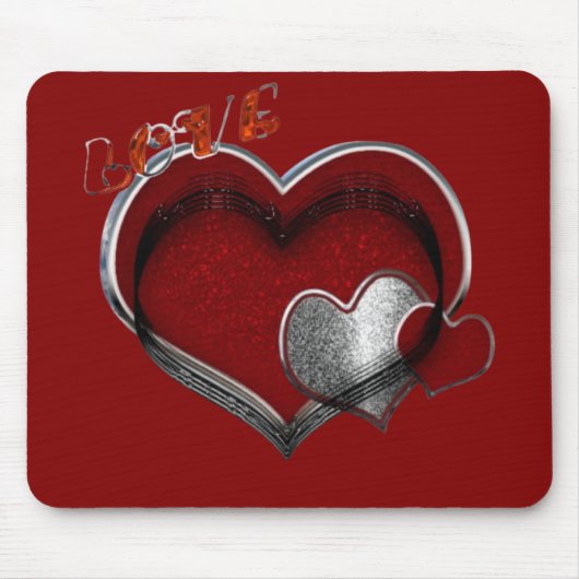 Hart Magische Rode Muismat (Voorkant)