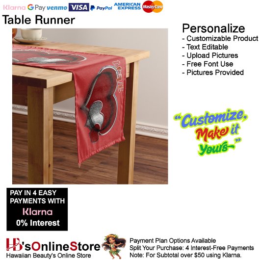 Hart Magische Rode Tafelloper Huishoudelijk Linnen