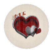 Hart Magische Ronde Beige Glas Snijplank 30.4cm (Voorkant)