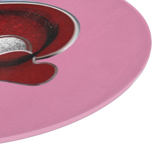 Hart Magische Ronde Roze Glas Snijplank 30.4 cm (Hoek)