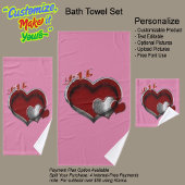 Hart Magische Roze Badkamer Handdoek Set