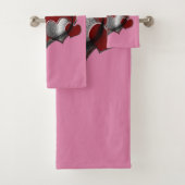Hart Magische Roze Badkamer Handdoek Set (Insitu)