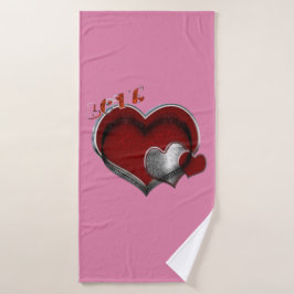 Hart Magische Roze Badkamer Handdoek Set