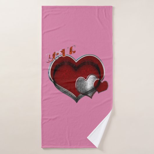 Hart Magische Roze Badkamer Handdoek Set (Badhanddoek)