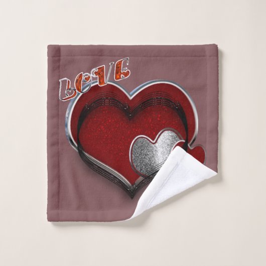 Hart Magische Rust Badkamer Handdoek Set (Wasdoekje)