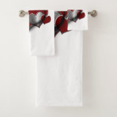 Hart Magische Witte Badkamer Handdoek Set (Insitu)