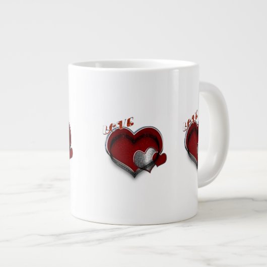 Hart Magische Witte Jumbo Mok (Voorkant rechts)