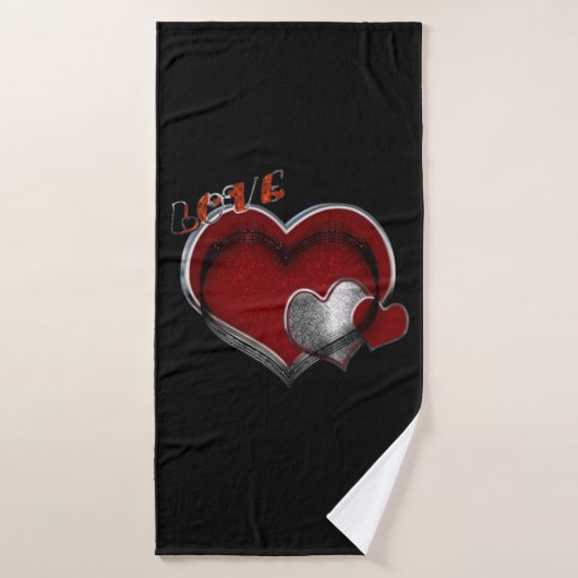 Hart Magische Zwarte Handdoek Set (Badhanddoek)