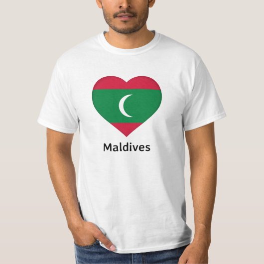 Hart - Maldiven vlag T-shirt (Voorkant)