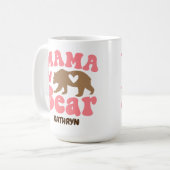 Hart Mama Beer Retro Schattige Funny Mom Gift Koffiemok (Voorkant links)