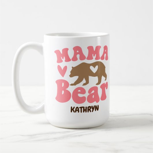 Hart Mama Beer Retro Schattige Funny Mom Gift Koffiemok (Links)