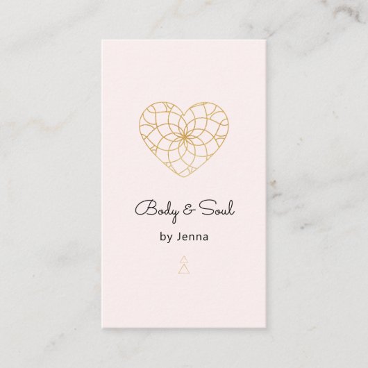 Hart Mandala Yoga Massage Wellness QR Code Visitekaartje (Voorkant)