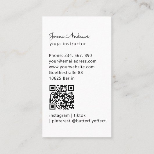 Hart Mandala Yoga Massage Wellness QR Code Visitekaartje (Achterkant)