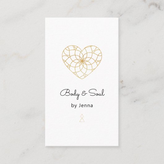 Hart Mandala Yoga Massage Wellness QR Code Visitekaartje (Voorkant)