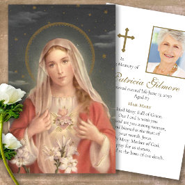 Hart Maria Uitvaart Memorial Gebed Sympathie Cards Visitekaartjes