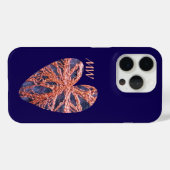 Hart marineblauw sinaasappel monogram borduurwerk  Case-Mate iPhone case (Achterkant (horizontaal))