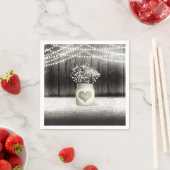 Hart Mason Jar & Baby's Breath Rustieke Bruiloft Servet (Insitu)