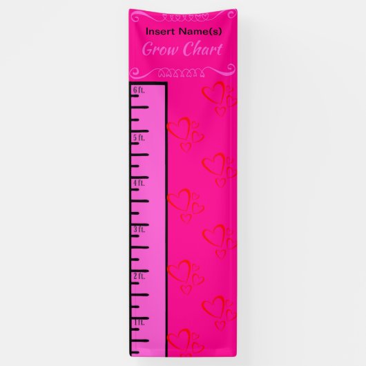 Hart Meisje Groeimeter Spandoek (Verticaal)