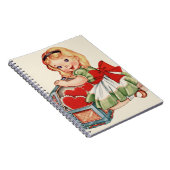 Hart Meisje Kind Retro Schattige Kinderen Notitieboek (Rechterzijde)