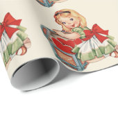 Hart Meisje Kind Retro Schattigee Kinderen Cadeaupapier (Rol Hoek)