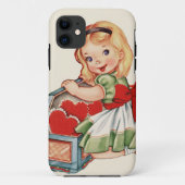 Hart Meisje Kind Retro Schattigee Kinderen Case-Mate iPhone Case (Achterkant)