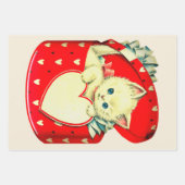 Hart Meisje Kind Retro Schattigee Kinderen Inpakpapier Vel (Voorkant 3)