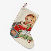 Hart Meisje Kind Retro Schattigee Kinderen Kleine Kerstsok (Voorkant (Hangend))