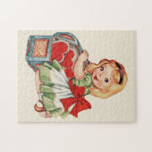 Hart Meisje Kind Retro Schattigee Kinderen Legpuzzel (Horizontaal)