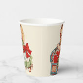 Hart Meisje Kind Retro Schattigee Kinderen Papieren Bekers (Rechts)