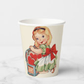 Hart Meisje Kind Retro Schattigee Kinderen Papieren Bekers (Voorkant)