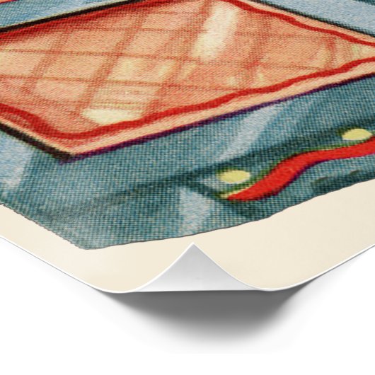 Hart Meisje Kind Retro Schattigee Kinderen Perfect Poster (Hoek)