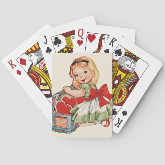 Hart Meisje Kind Retro Schattigee Kinderen Pokerkaarten (Achterkant)