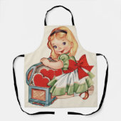 Hart Meisje Kind Retro Schattigee Kinderen Schort (Voorkant)