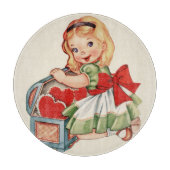 Hart Meisje Kind Retro Schattigee Kinderen Snijplank (Voorkant)