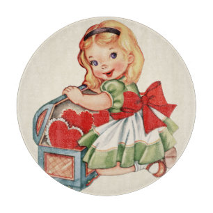 Hart Meisje Kind Retro Schattigee Kinderen Snijplank