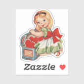 Hart Meisje Kind Retro Schattigee Kinderen Sticker (Vel)