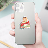 Hart Meisje Kind Retro Schattigee Kinderen Sticker (Telefoon)