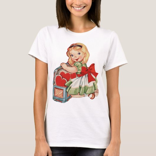 Hart Meisje Kind Retro Schattigee Kinderen T-shirt (Voorkant)