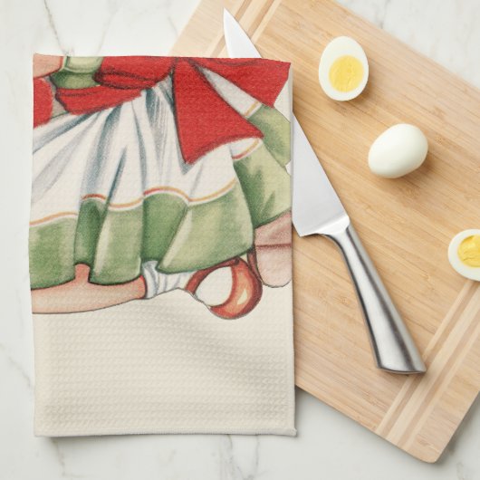 Hart Meisje Kind Retro Schattigee Kinderen Theedoek (Quarter Fold)