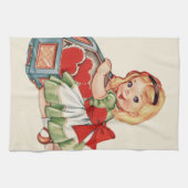 Hart Meisje Kind Retro Schattigee Kinderen Theedoek (Horizontaal)