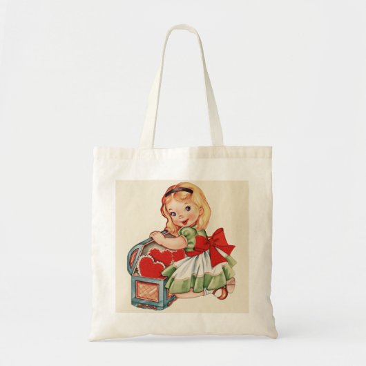 Hart Meisje Kind Retro Schattigee Kinderen Tote Bag (Voorkant)